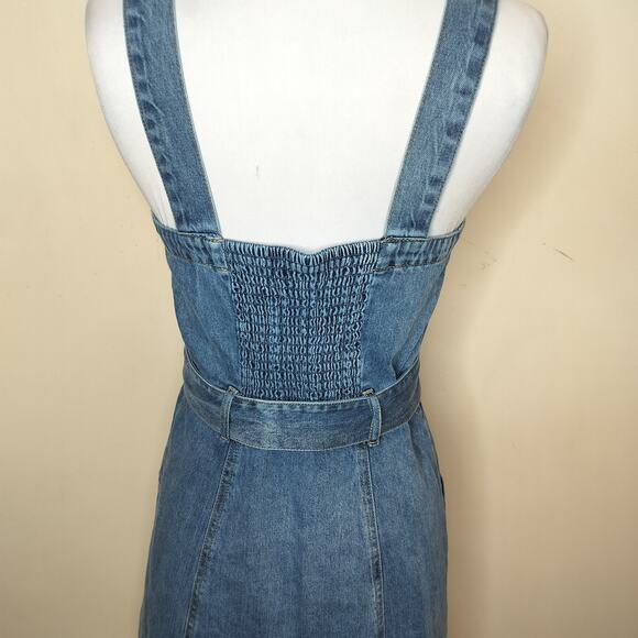 Habitual Belted Denim Mini Dress Button Front - Picture 8 of 9